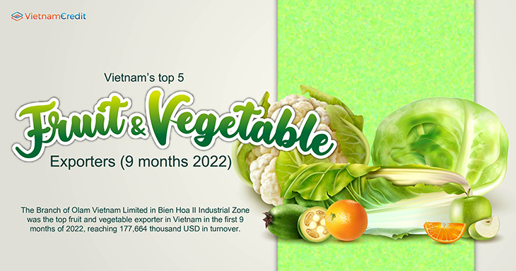 Vietnam’s top 5 fruit & vegetable exporters (9 months 2022)